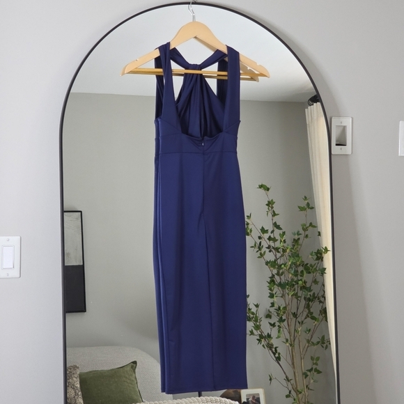 NWT Michael Costello x Revolve Nico Halter Midi Cocktail Dress in Navy, Size XS - Picture 5 of 11